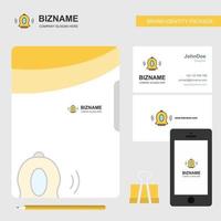 Bell Business Logo File Cover Visiting Card and Mobile App Design Vector Illustration