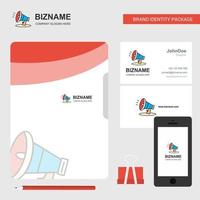 Speaker Business Logo File Cover Visiting Card and Mobile App Design Vector Illustration