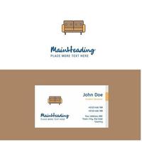 Flat Couch Logo and Visiting Card Template Busienss Concept Logo Design vector