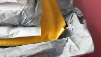 Close up of mailed packages, shippings