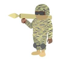 Soldier cartoon icon vector