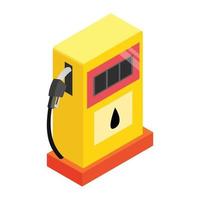 icono 3d isométrico de la gasolinera vector