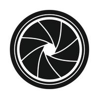 Camera shutter aperture icon, simple style vector