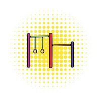 Horizontal bar with climbing rings icon vector