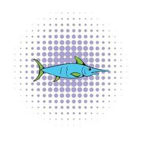 icono de pescado fresco, estilo comics