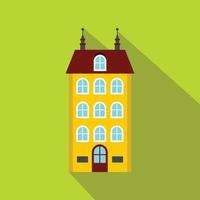 House with three floors icon, flat style vector