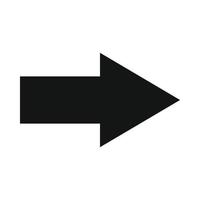 flecha derecha negro simple icono vector