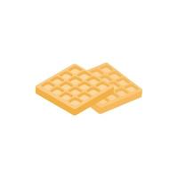 Waffle icon, isometric 3d style vector