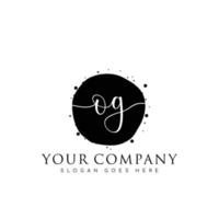 Initial OG beauty monogram and elegant logo design, handwriting logo of initial signature, wedding, fashion, floral and botanical with creative template. vector