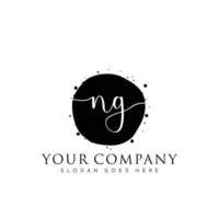 Initial NG beauty monogram and elegant logo design, handwriting logo of initial signature, wedding, fashion, floral and botanical with creative template. vector