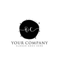 Initial OC beauty monogram and elegant logo design, handwriting logo of initial signature, wedding, fashion, floral and botanical with creative template. vector