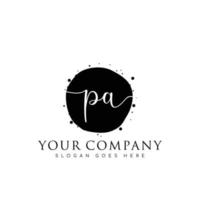 Initial PA beauty monogram and elegant logo design, handwriting logo of initial signature, wedding, fashion, floral and botanical with creative template. vector