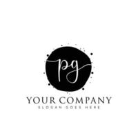 Initial PG beauty monogram and elegant logo design, handwriting logo of initial signature, wedding, fashion, floral and botanical with creative template. vector