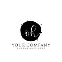 Initial OH beauty monogram and elegant logo design, handwriting logo of initial signature, wedding, fashion, floral and botanical with creative template. vector