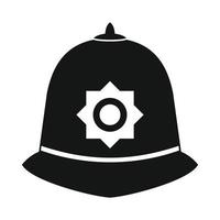 icono de casco de policía británico, estilo simple vector