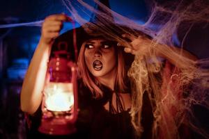 Witch With Lighted Lantern photo