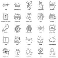 25 conjunto de iconos de línea de mezcla de concepto de negocio vector