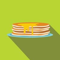 Stack of pancakes icon, flat style vector