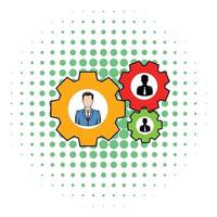 Human resources icon, comics style vector