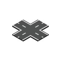 Crossroad icon, isometric 3d style vector