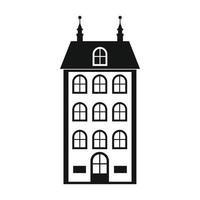 House with three floors icon, simple style vector