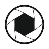 Camera shutter aperture icon, simple style vector