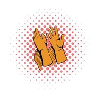 Rancher gloves icon, comics style vector