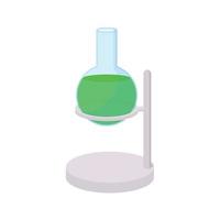 tubo de ensayo de química en un icono de soporte vector