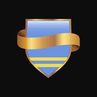 Aruba flag Golden badge design vector