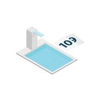 Swimming pool tower 3d isometric icon vector