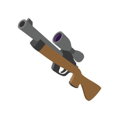Hunting rifle cartoon icon