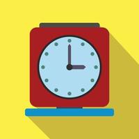 Vintage alarm clock flat icon vector