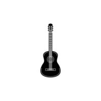 Acoustic guitar icon, black simple style vector