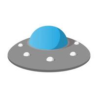 Ufo spaceship cartoon icon vector