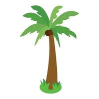 icono de palmera, estilo 3d isométrico vector