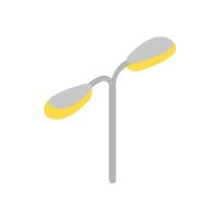 Street light icon, isometric 3d style vector