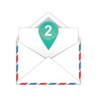 Envelope with two messages flat icon vector