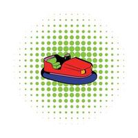 Bumper car icon, comics style vector