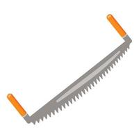 Double hand saw icon cartoon vector. Garden tool vector