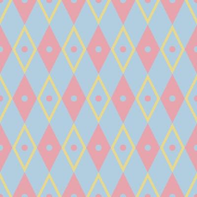 Colorful pastel geometric pattern. Pastel color geometric diamond rhombus dot random pattern. Geometric seamless pattern for fabric, textile, interior decoration elements, upholstery, wrapping.