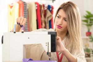 Girl With A Sewing Machine photo