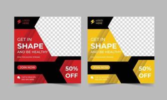 Fitness social media post banner free download vector