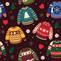 Ugly Sweater Seamless Pattern Background vector