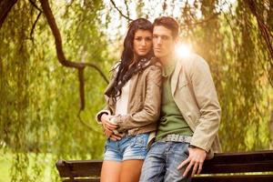 Attractive Young Couple In The Park photo