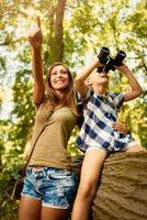 Mother And Daughter In The Forest photo