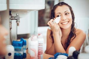 Girl Removing Make Up photo