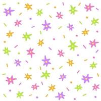 lindas estrellas flores naranjas rosas moradas verdes papel picado espolvorear brillar tonta floral brillar pequeño lunares punto mini líneas abstractas coloridas pasteles sin costura patrones fondo vector