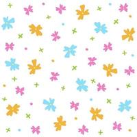 Cute Flower Orange Pink Blue Green Confetti Sprinkle Sparkle Ditsy Floral Shine Small Polkadot dot Mini Plus Cross Line Abstract Colorful Pastel Seamless Pattern Background vector