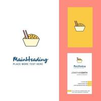 vector de diseño vertical de tarjeta de visita y logotipo creativo de tazón de comida