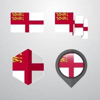 Sark flag design set vector